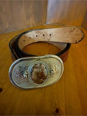 Levi’s full grain steer hide leather made USA Hand-tooled leather western belt